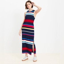 Loft Striped Racerback Midi Dress