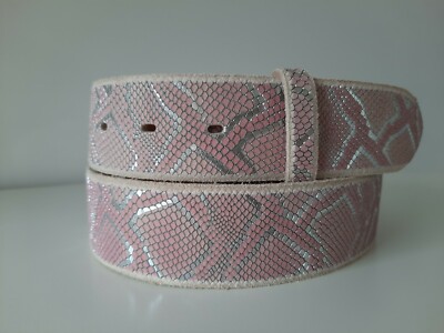  umjuBELT Gürtel Nobel Boa rosa silbe Echtleder Vollrindleder weich 85 90 95 100