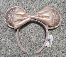 Disney Parks Briar Rose Gold retired design Minnie Mouse Ears Headband Bow Hat