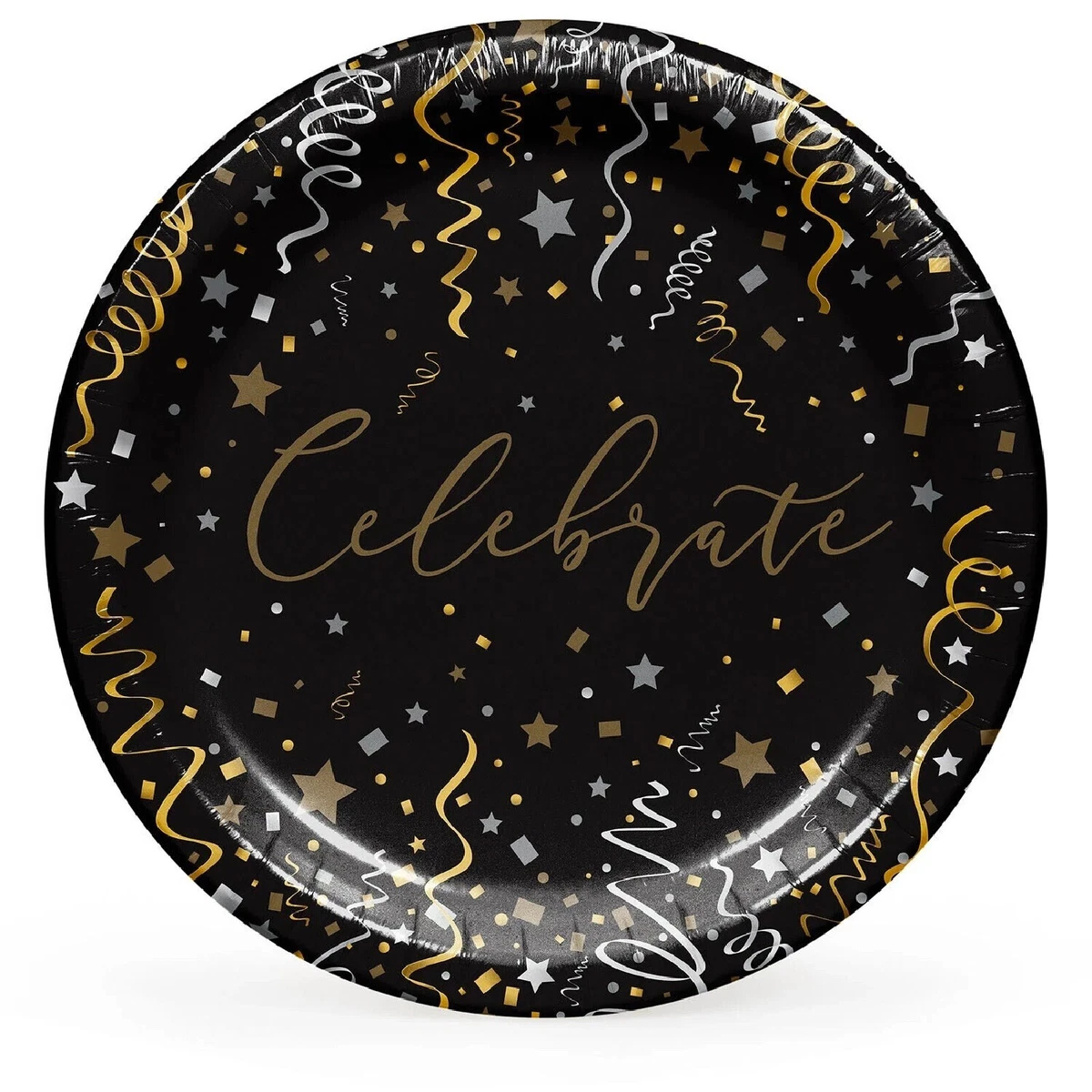Gold and 2024 silver paper plates