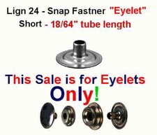 Snap Fasteners 10 Eyelets Short NICKEL color Lign 24 Canvas LEATHER Made in USA