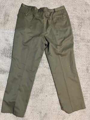 Vtg Tommy Hilfiger Dress Pants Chinos Trousers Mens Sz 42x32 Green Flat Front