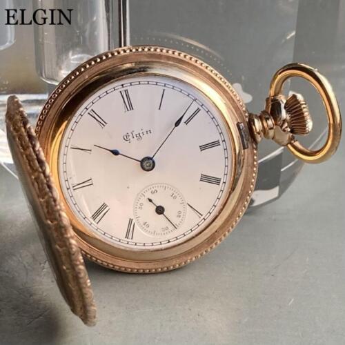 ELGIN Vintage Pocket Watch Manual Winding 1880 Gold Filled 37mm 7 Jewels 6864080 - Afbeelding 1 van 10