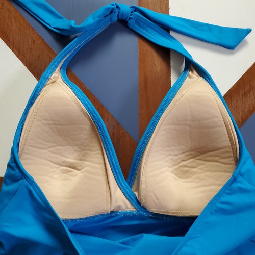 Tankini Lands' End donna 12 blu reggicalze cravatta collo incrociato busto classico - Foto 7 di 8