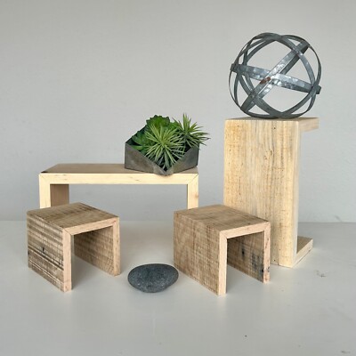 Handmade Nesting Wood Risers For Plants, Candles, and Other Displays
