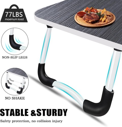 Laptop Desk Foldable Bed Desk Lap Desk Folding Breakfast Tray with USB Charge - Zdjęcie 8 z 12