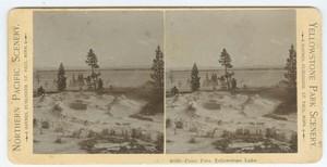 D1069~ YELLOWSTONE Paint Pots Yellowstone Lake Stereoview – F. J. Haynes