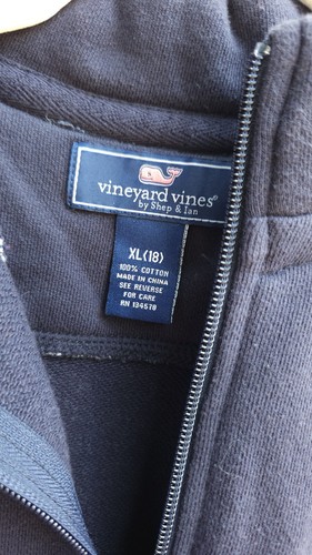 Pullover de algodón con cremallera 1/4 Vineyard Vines azul marino juvenil XL 18 - Imagen 6 de 10