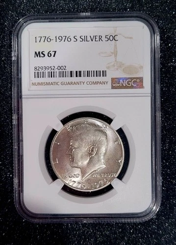 1776-1976 S Kennedy Silver Half Dollar NGC MS67