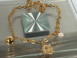 Authentic Mayamar (Gold Plated) Goldtone Chain Necklace 15" + 3" Ext SAND DOLLAR Pendant