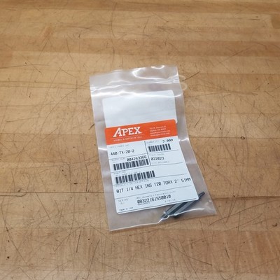 Lot Of 2 - Apex 440-TX-20-2 Torx Hex Insert Bits, 1/4'', TX20-2 - USED