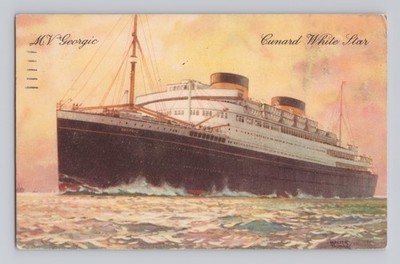 1935 posted - CUNARD WHITE STAR MV GEORGIC  STEAMSHIP OCEANLINER