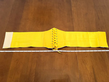Women s Yellow Wide stretchy corset Belt Lace-Up Adjustable 26-28"