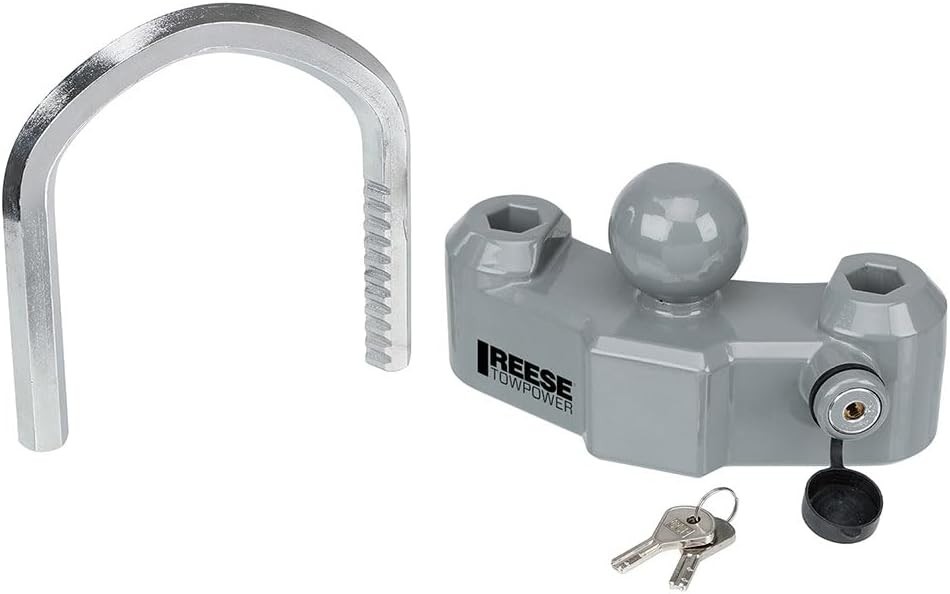 Reese Towpower 7088300 Heavy-Duty Universal Trailer Coupler Lock, Silver Finish