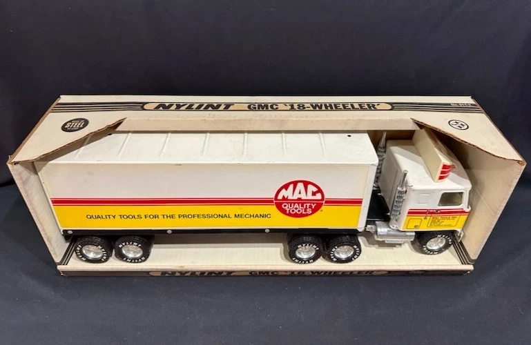 Vtg. Nylint MAC Quality Tools Semi Truck & Trailer GMC 18-Wheeler Pressed Metal - Image 2 of 4