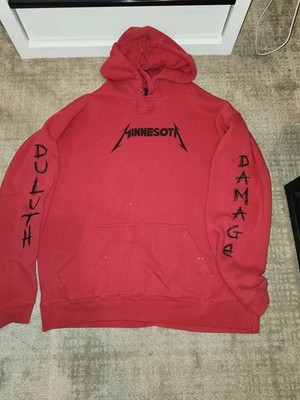 Minnesota Metallica Damage Xl Extra Large Sweatshirt Hoodie Red