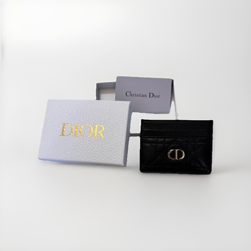 *Excellent Condition* Dior Card Holder Black Leather
