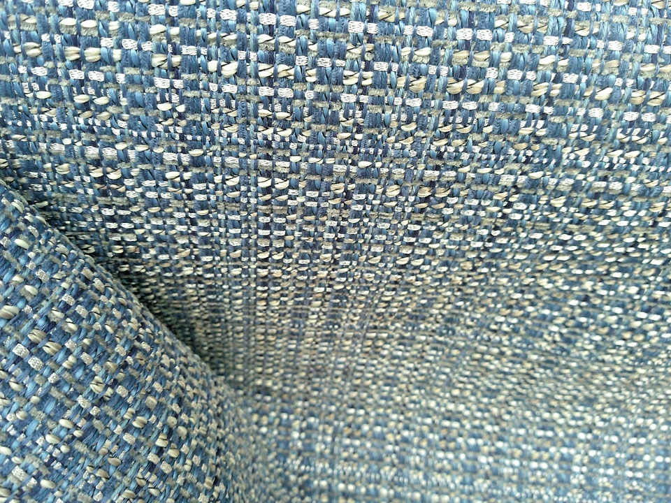 Ballard Design COCO tweed azul prata pesado robusto toque de Bling FF016CCB BTY - Imagem 3 de 4