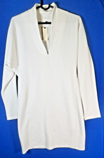Anthropologie Daily Practice Knit Mini Dress White Ivory V Neck Size Small