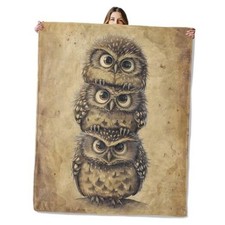 Throw Blanket for Girls Boys Kids Adults, 50x60 in, Cozy 50"x60" Stacked Owls