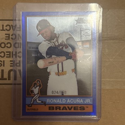 2025 Topps Heritage - Ronald Acuña Jr. #367 Chrome Blue Border /150
