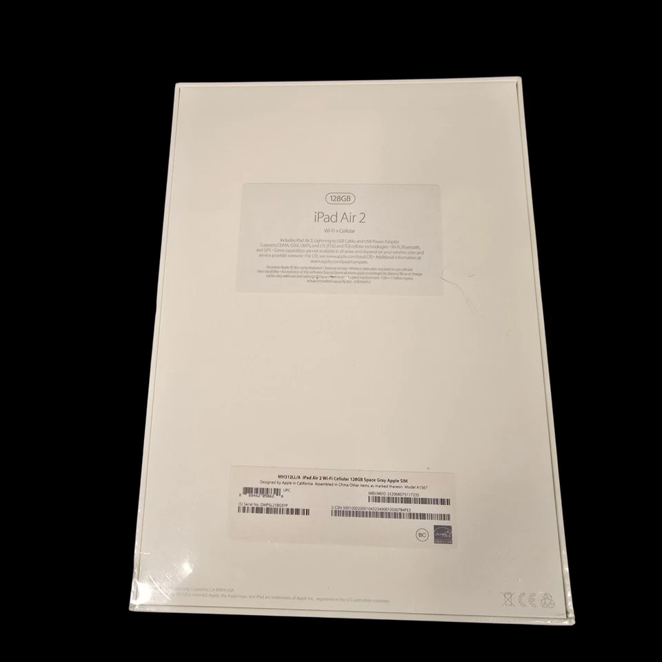 Apple iPad Air 2 128GB Cellular Space Gray MH312LL/A A1567 NEW Sealed - Image 4 of 4