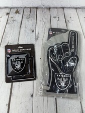 NFL Las Vegas Raiders 1 Fan Oven Mitt  3D Drink Coasters Brand NEW 