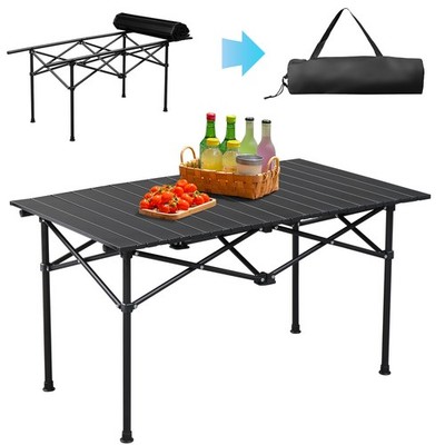 Lightweight Outdoor Camp Roll up Side Table for Travel Hiking Backyard BBQ Party