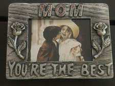 Mom You're The Best Photo Frame Embossed Metal 2 X 2.5 Inch