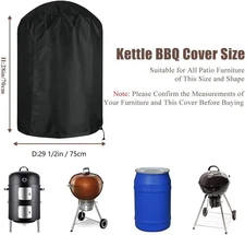 Lightweight BBQ Grill Cover Waterproof Outdoor Round Dust & Rain Protector 28x29