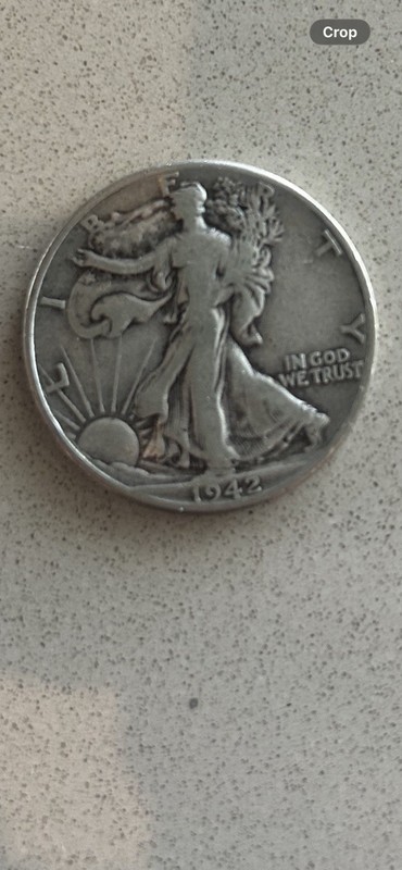 Walking Liberty Half Dollar 90% Silver Coin 1942