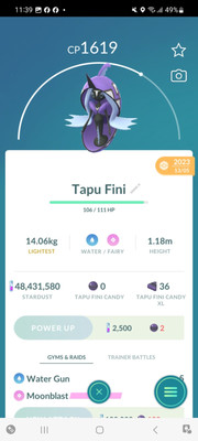 Pokemon Go Legendary Tapu Fini ( Normal )