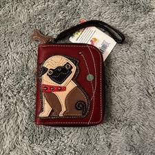 CHALA Zip Around Wallet- Pug Dog- NWT