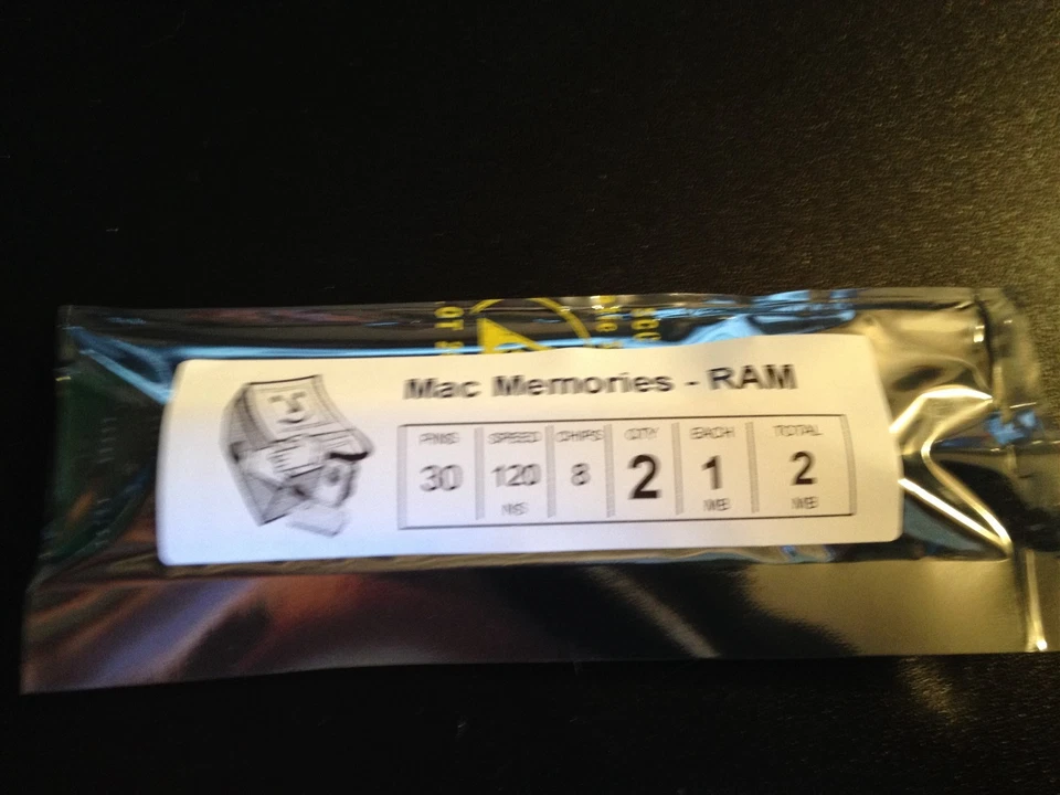 2x 1MB 30-Pin 120ns Non-Parity FPM SIMMs 2MB Kit RAM Memory Apple Macintosh - Image 2 of 2