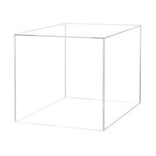 16" Acrylic Display Riser Box with One Open Side Versatile Clear Square One P...