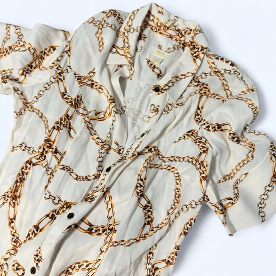 Anthropologie Maeve Printed Short-Sleeve Shirt Dress Maxi Size XL - Image 3 of 4