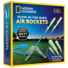 National Geographic Glow in the Dark Air Rocket Launcher Toy for Kids 8-12