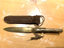 Antike Saufeder,Jäger,Forst,Handgeschmiedet,Unikat mitLederscheide.