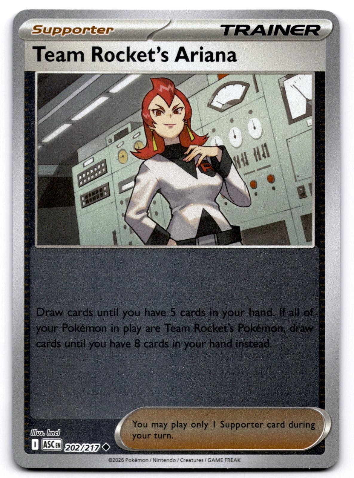 Team Rocket's Ariana 202/217 Ascended Heroes Uncommon Reverse Holo NM Pokemon