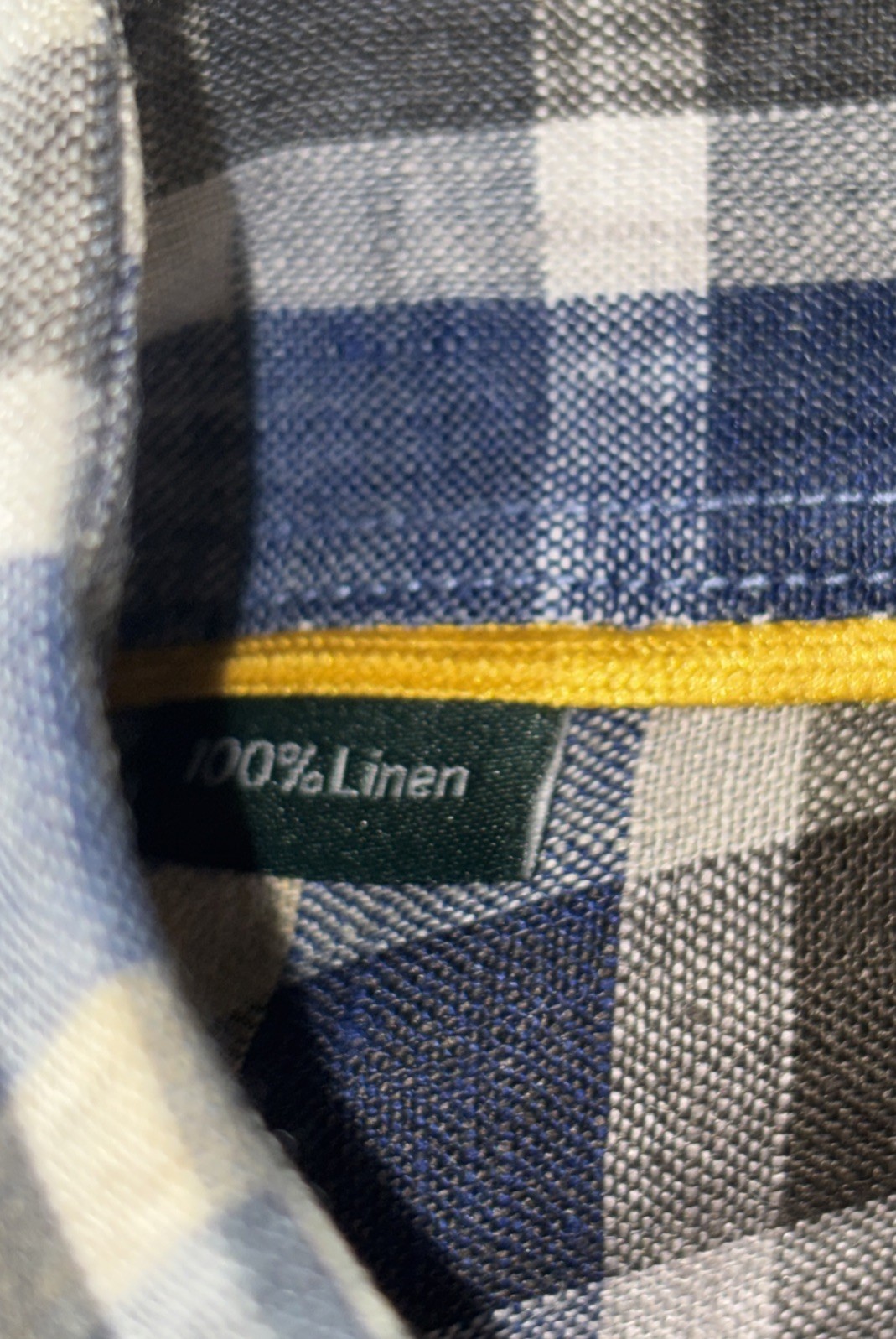 Robert Talbott 100% Linen Button Down Classic Pla… - image 4