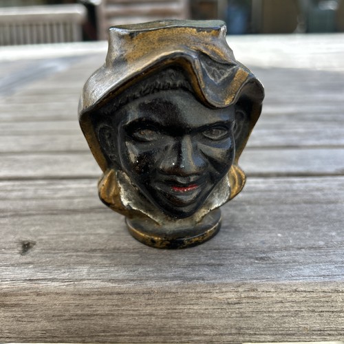 Antique Johnny Griffin 2 Face Cast Iron Bank By A.C Williams "3