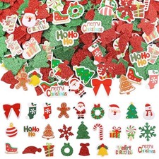 600-Piece Foam Stickers - Themed Glitter - Self-Adhesive - Christmas