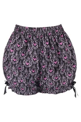 Daisy Corsets Black/Pink Damask Bats Crepe Bloomers