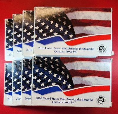 2010 S Proof America the Beautiful Quarter Set National Park OGP COA 5 Coin Clad