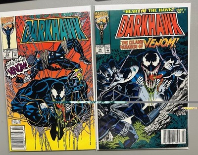 Darkhawk 13 14 (1992) Newsstand - HIGH GRADE NM - vs Venom!!- Combined Shipping