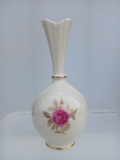 Lenox China Rose 8โ Bud Vase 24k Gold Trim & Leaves Made In USA