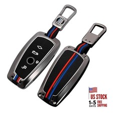 Heavy Metal Key Fob Cover Case, Fit for BMW 1 3 4 Square Shape Heavy Gunmetal