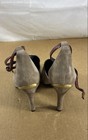 Calvin Klein Cherilyn Grey Suede Burgundy Ankle Strap Pumps Heels Women's Size 7 — photo 2