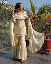 SALWAR KAMEEZ INDIAN WEDDING PAKISTANI PARTY WEAR DRESS SHARARA BOLLYWOOD SUIT