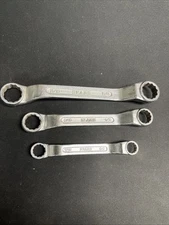 Vintage Sears 3pc SAE Stubby Offset Box End Wrench Set 4351 BF Japan